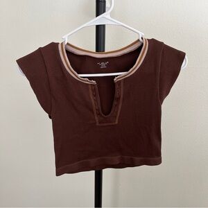 3x$15 Urban Outfitters Out From Under Go For Gold Brown Seamless Crop Top